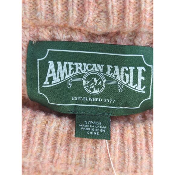 NWT American Eagle Womens Sweater Small Pink Ribbed Knit Long Sleeve Pullover - Picture 2 of 14
